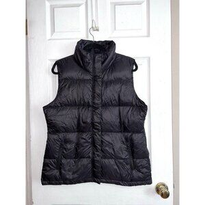 ASPEN Womens Down Puffer Full Zipper Black Vest Jacket Sz L